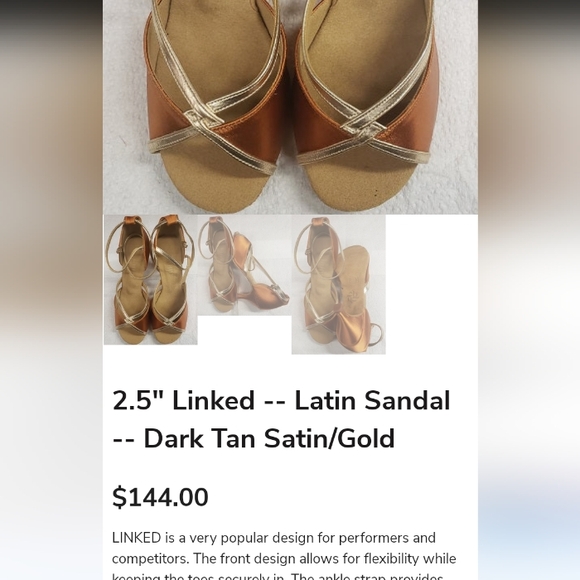 💃 Dancer GOLD & COPPER Ankle Strappy  Sandals Sz 40 NWOT LATIN SALSA - Picture 7 of 16